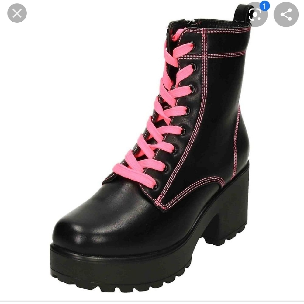 Dolls kill koi footwear black/pink Kitana boots
